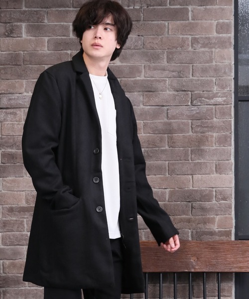 ARCADE（アーケード）の「メルトンウール　チェスターコート（チェスターコート・メンズ・グレー系その他2/グレー/ネイビー/チェック/ブラック/グレー系その他/キャメル・M/LL/L）」の3枚目の写真