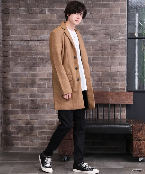 ARCADE（アーケード）の「メルトンウール　チェスターコート（チェスターコート・メンズ・グレー系その他2/グレー/ネイビー/チェック/ブラック/グレー系その他/キャメル・M/LL/L）」の14枚目の写真