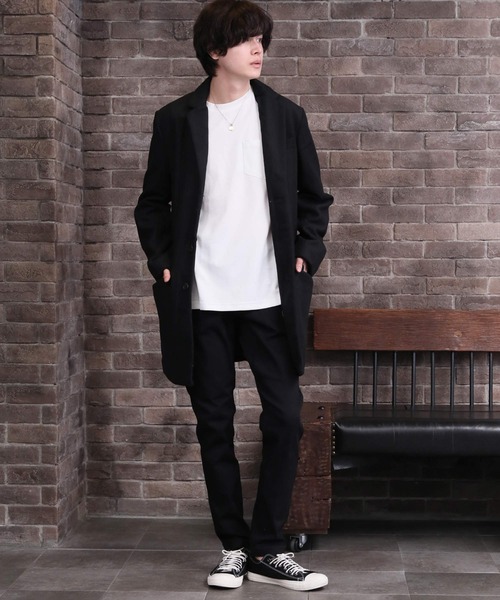 ARCADE（アーケード）の「メルトンウール　チェスターコート（チェスターコート・メンズ・グレー系その他2/グレー/ネイビー/チェック/ブラック/グレー系その他/キャメル・M/LL/L）」の15枚目の写真