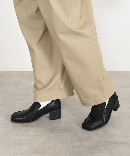 w closet（ダブルクローゼット）の「ヒールスクエアローファー（ローファー・レディース・ブラック/ブラウン・M/L）」の11枚目の写真