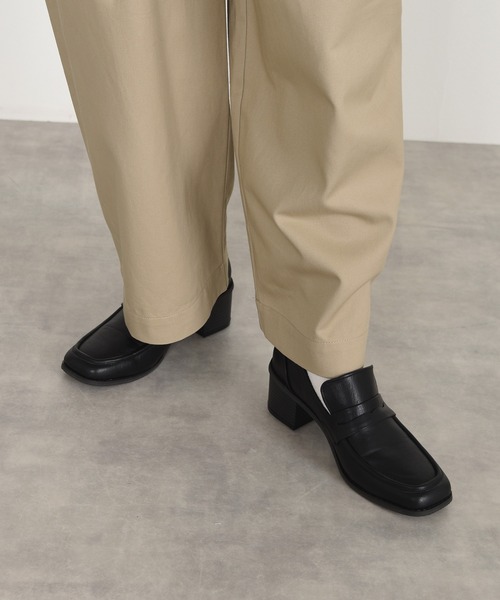 w closet（ダブルクローゼット）の「ヒールスクエアローファー（ローファー・レディース・ブラック/ブラウン・M/L）」の18枚目の写真