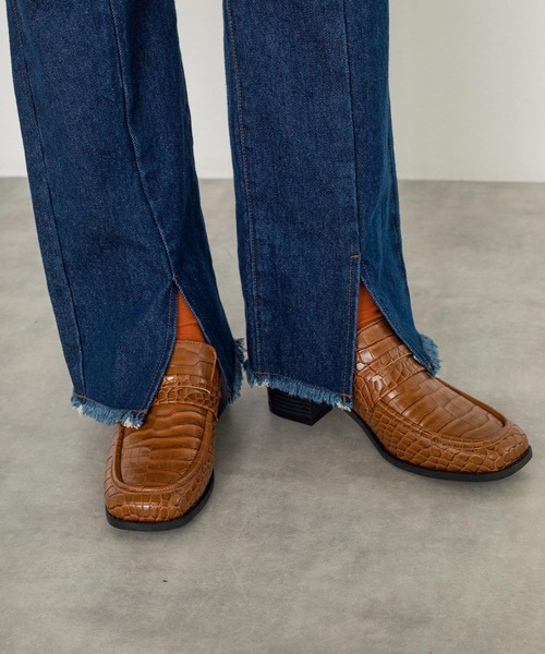 w closet（ダブルクローゼット）の「ヒールスクエアローファー（ローファー・レディース・ブラック/ブラウン・M/L）」の19枚目の写真