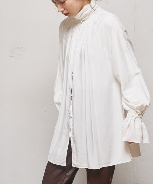 CIAOPANIC（チャオパニック）の「キャンディースリーブブラウス（シャツ/ブラウス・レディース・ブラック/オフホワイト/オリーブ・FREE）」の17枚目の写真