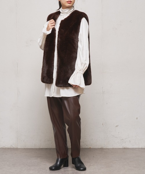 CIAOPANIC（チャオパニック）の「キャンディースリーブブラウス（シャツ/ブラウス・レディース・ブラック/オフホワイト/オリーブ・FREE）」の7枚目の写真