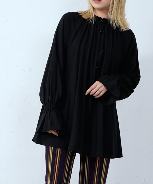 CIAOPANIC（チャオパニック）の「キャンディースリーブブラウス（シャツ/ブラウス・レディース・ブラック/オフホワイト/オリーブ・FREE）」の13枚目の写真