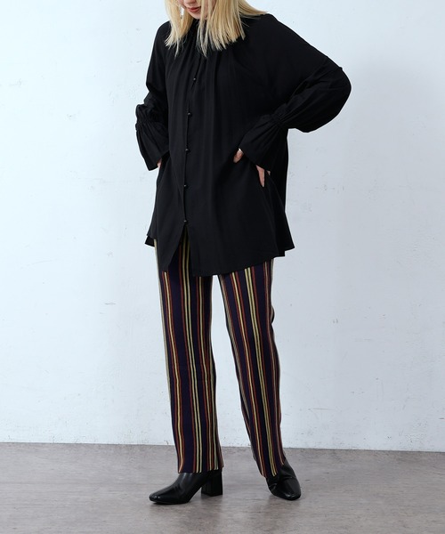 CIAOPANIC（チャオパニック）の「キャンディースリーブブラウス（シャツ/ブラウス・レディース・ブラック/オフホワイト/オリーブ・FREE）」の10枚目の写真