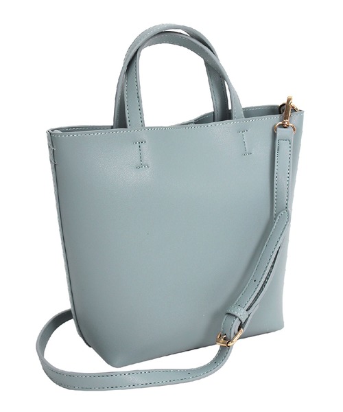 Newlyme（ニューリーミー）の「コンパクト2wayミディショルダーバッグ（ショルダーバッグ・レディース・ブラック/モカ/ライトグレー/ライトブルー/ピンク/カーキ/シルバー/アイボリー/サーモンピンク/セージグリーン/キャメル/ラベンダー・FREE）」の8枚目の写真