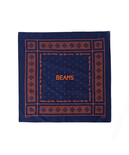 BEAMS（ビームス）の「BEAMS / 『45th Classic Logo Products』 BANDANA（バンダナ/スカーフ・メンズ・ブラック/ネイビー/オレンジ・ONE SIZE）」の6枚目の写真