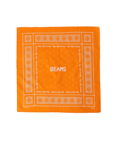 BEAMS（ビームス）の「BEAMS / 『45th Classic Logo Products』 BANDANA（バンダナ/スカーフ・メンズ・ブラック/ネイビー/オレンジ・ONE SIZE）」の4枚目の写真