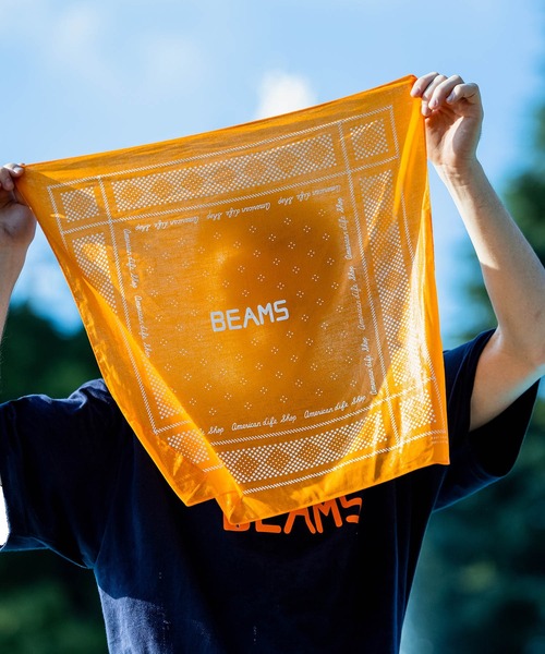 BEAMS（ビームス）の「BEAMS / 『45th Classic Logo Products』 BANDANA（バンダナ/スカーフ・メンズ・ブラック/ネイビー/オレンジ・ONE SIZE）」の5枚目の写真