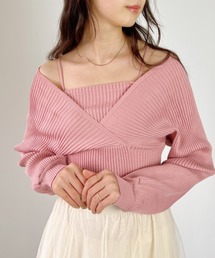 ショート丈レイヤードニット