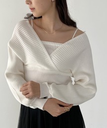 ショート丈レイヤードニット