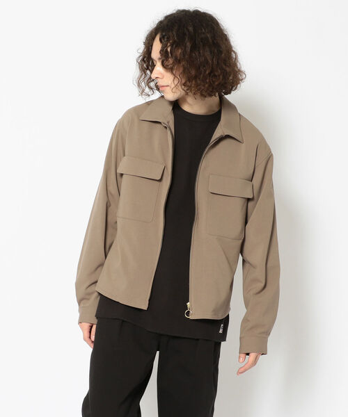 Toironier（トワロニエ）の「Toironier/トワロニエ/Zip Shirt/ジップシャツ（シャツ/ブラウス・メンズ・ブラック/モカ・FREE）」の2枚目の写真