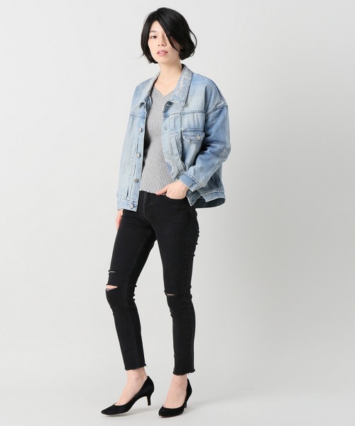 JOINT WORKS（ジョイントワークス）の「クラッシュスキニーパンツ（デニムパンツ・レディース・ブラック・SMALL）」の4枚目の写真