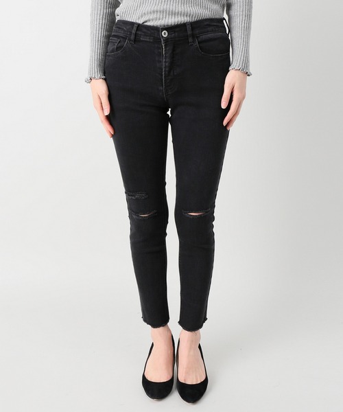 JOINT WORKS（ジョイントワークス）の「クラッシュスキニーパンツ（デニムパンツ・レディース・ブラック・SMALL）」の6枚目の写真