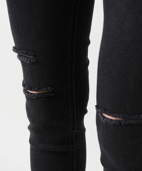 JOINT WORKS（ジョイントワークス）の「クラッシュスキニーパンツ（デニムパンツ・レディース・ブラック・SMALL）」の3枚目の写真