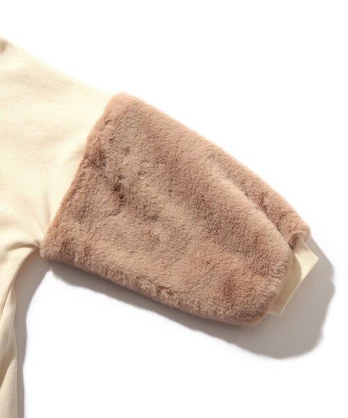 SHOO・LA・RUE（シューラルー）の「◆【100-140cm】袖ファー切替裏毛ワンピース（ワンピース・キッズ・アイボリー/ベビーピンク・12/14/11/10/13）」の7枚目の写真