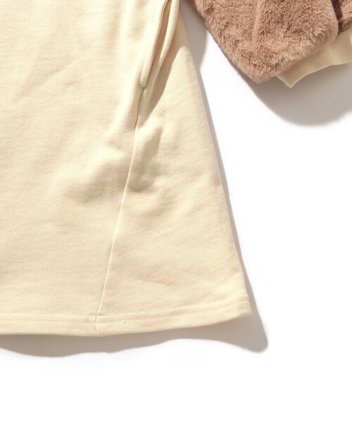 SHOO・LA・RUE（シューラルー）の「◆【100-140cm】袖ファー切替裏毛ワンピース（ワンピース・キッズ・アイボリー/ベビーピンク・12/14/11/10/13）」の8枚目の写真