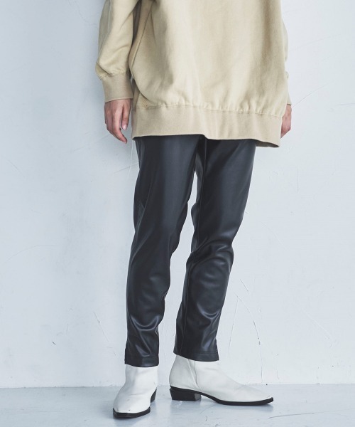 lautreamont BLEUBLANC（ロートレアモンブルーブラン）の「<lautreamont BLEUBLANC>フェイクレザースリムパンツ≪サスティナブル素材使用≫（その他パンツ・レディース・ブラック/ベージュ・9号/11号/7号）」の21枚目の写真