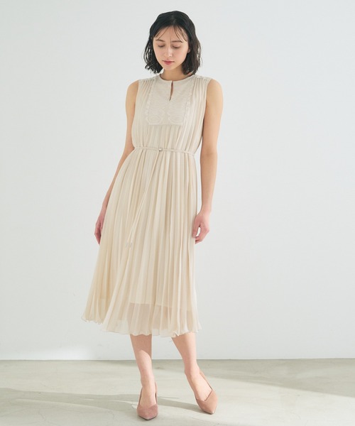 極美品✨アナイ シフォン プリーツ ワンピース ライトピンク 36 現行品 近年 ANAYI ワンピース アートリーフシフォンロング : ZOZOTOWN Yahoo