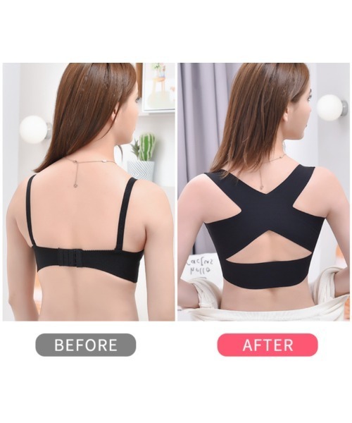 おしゃれスタ（オシャレスタ）の「ナイトブラ　クロスストラップベルト付きナイトブラジャー【補正下着】（ナイトブラ・レディース・ブラック/クリーム・S/M/L/XL/XXL）」の13枚目の写真