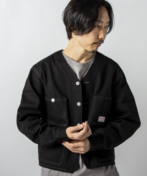 SMITH'S（スミス）の「【SMITH'S AMERICAN／スミス アメリカン】CHARLIE ENGINEER エンジニアジャケット（ブルゾン・メンズ・ブラック/キナリ・MEDIUM/LARGE）」の8枚目の写真