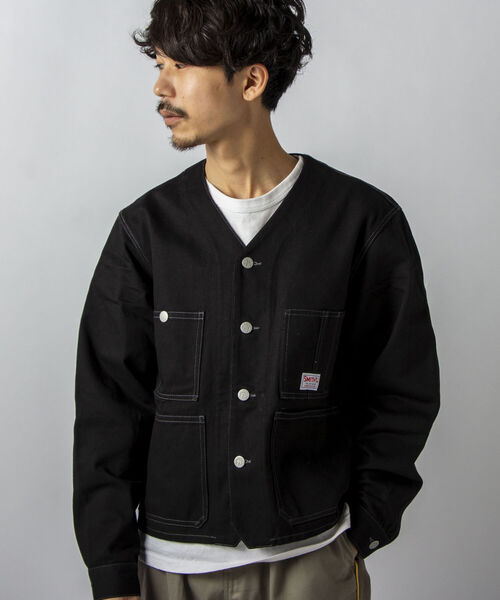 SMITH'S（スミス）の「【SMITH'S AMERICAN／スミス アメリカン】CHARLIE ENGINEER エンジニアジャケット（ブルゾン・メンズ・ブラック/キナリ・MEDIUM/LARGE）」の5枚目の写真