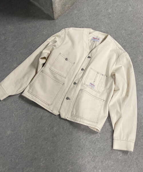 SMITH'S（スミス）の「【SMITH'S AMERICAN／スミス アメリカン】CHARLIE ENGINEER エンジニアジャケット（ブルゾン・メンズ・ブラック/キナリ・MEDIUM/LARGE）」の7枚目の写真