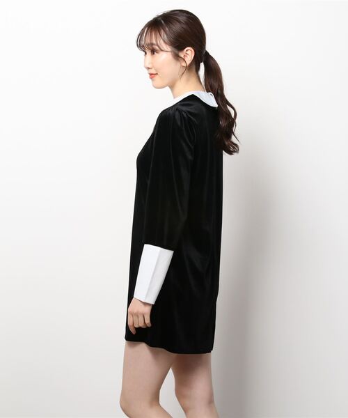 Figments（フィグメンツ）の「ビッグカラーベロアワンピース（ワンピース・レディース・ブラック・FREE）」の15枚目の写真