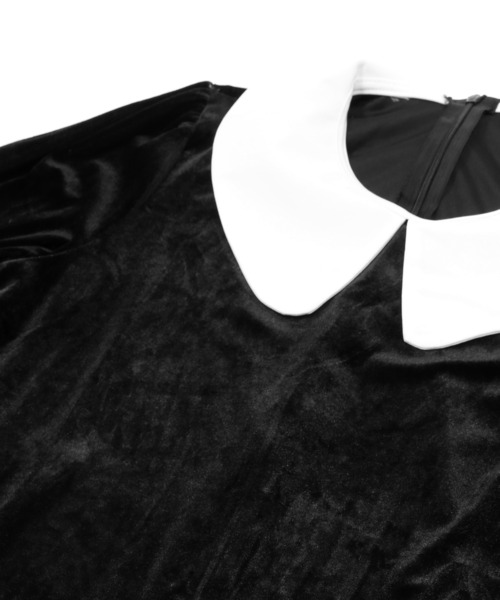 Figments（フィグメンツ）の「ビッグカラーベロアワンピース（ワンピース・レディース・ブラック・FREE）」の10枚目の写真