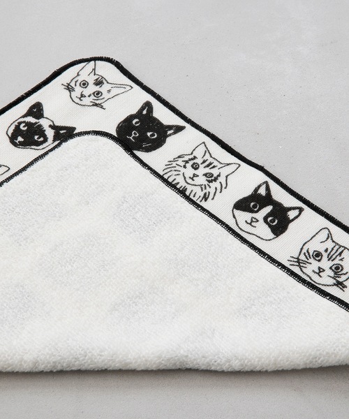 COCO WALK(ココウォーク)の「COCOWALK:タオルハンカチ(CAT by Kawai Satomi)(ハンカチ/ハンドタオル・レディース・ブラック/ピンク・FREE)」の3枚目の写真