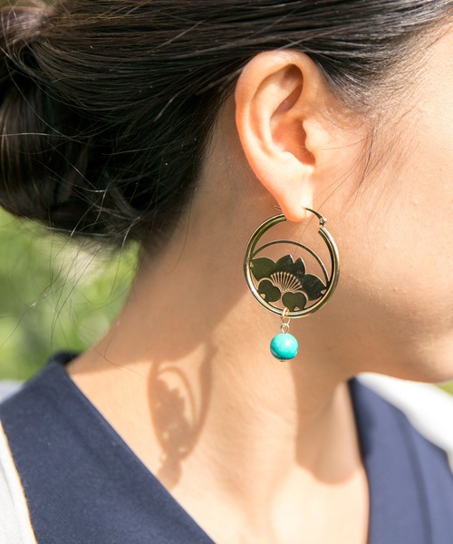 倭物やカヤ(ワモノヤカヤ)の「【倭物やカヤ】-HANA KAMON- 花家紋ピアス(ピアス(両耳用)・レディース・その他1/その他2/その他3・FREE)」の3枚目の写真