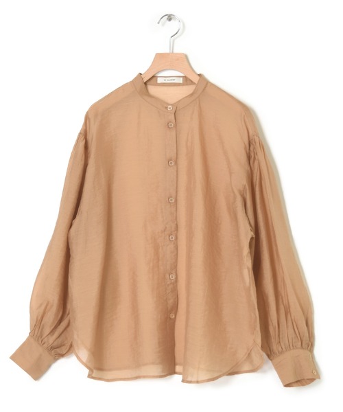 w closet(ダブルクローゼット)の「バンドカラーシアーシャツ(シャツ/ブラウス・レディース・ブラック/ベージュ/アイボリー・FREE)」の9枚目の写真