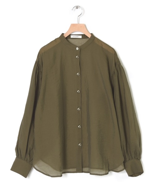 w closet(ダブルクローゼット)の「バンドカラーシアーシャツ(シャツ/ブラウス・レディース・ブラック/ベージュ/アイボリー・FREE)」の10枚目の写真