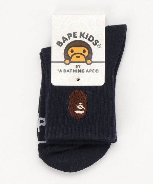 A BATHING APE(アベイシングエイプ)の「APE HEAD RIB SOCKS K(ソックス/靴下・キッズ・ホワイト/ネイビー/グレー・SMALL/MEDIUM/LARGE)」の11枚目の写真