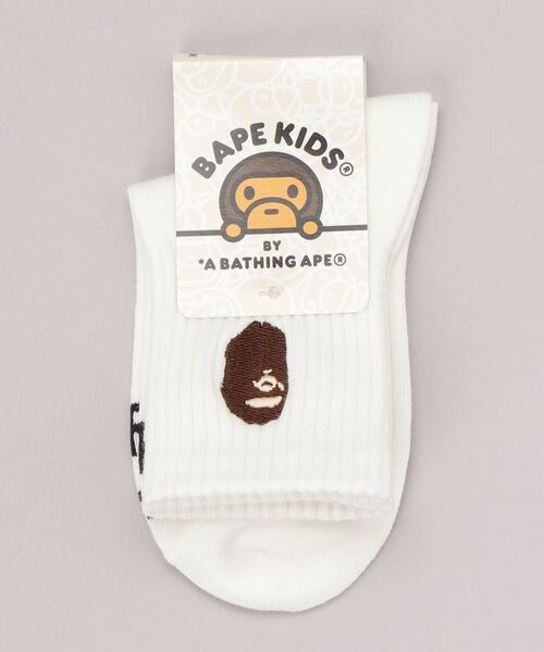 A BATHING APE(アベイシングエイプ)の「APE HEAD RIB SOCKS K(ソックス/靴下・キッズ・ホワイト/ネイビー/グレー・SMALL/MEDIUM/LARGE)」の10枚目の写真