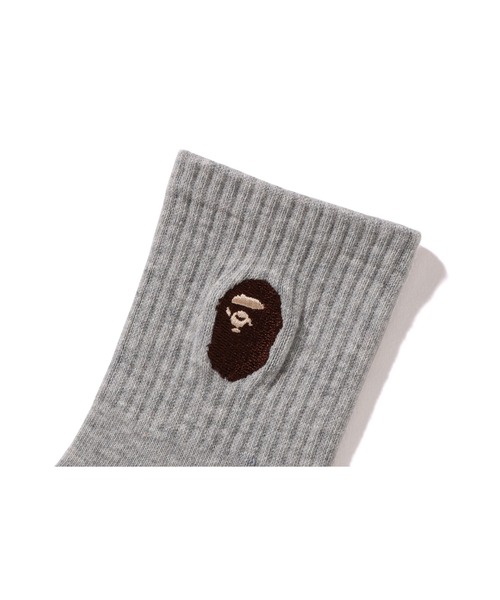 A BATHING APE(アベイシングエイプ)の「APE HEAD RIB SOCKS K(ソックス/靴下・キッズ・ホワイト/ネイビー/グレー・SMALL/MEDIUM/LARGE)」の6枚目の写真
