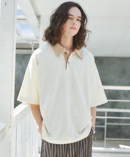 CASPER JOHN（キャスパージョン）の「Cleric polo shirts/クレリックポロシャツ（ポロシャツ・メンズ・ホワイト/ブラック/ネイビー/イエロー/ブラウン/グリーン・SMALL/MEDIUM/LARGE）」の17枚目の写真
