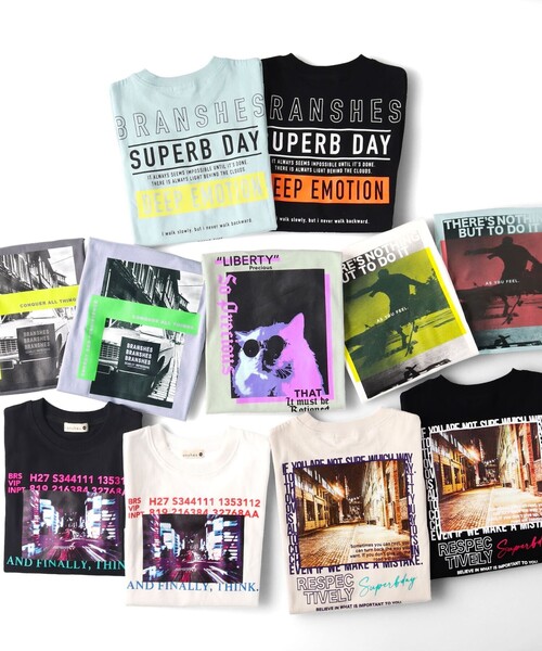 BRANSHES（ブランシェス）の「【bコレ】グラフィック長袖Tシャツ ロンT（Tシャツ/カットソー・キッズ・ホワイト/チャコールグレー/ライトグレー/ブラック/ベージュ/グレー/オフホワイト/オレンジ/ブルーグレー/ラベンダー/カラフル・100/110/120/130/140/150）」の20枚目の写真