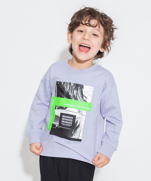 BRANSHES（ブランシェス）の「【bコレ】グラフィック長袖Tシャツ ロンT（Tシャツ/カットソー・キッズ・ホワイト/チャコールグレー/ライトグレー/ブラック/ベージュ/グレー/オフホワイト/オレンジ/ブルーグレー/ラベンダー/カラフル・100/110/120/130/140/150）」の9枚目の写真