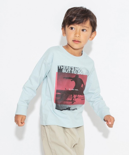 BRANSHES（ブランシェス）の「【bコレ】グラフィック長袖Tシャツ ロンT（Tシャツ/カットソー・キッズ・ホワイト/チャコールグレー/ライトグレー/ブラック/ベージュ/グレー/オフホワイト/オレンジ/ブルーグレー/ラベンダー/カラフル・100/110/120/130/140/150）」の13枚目の写真