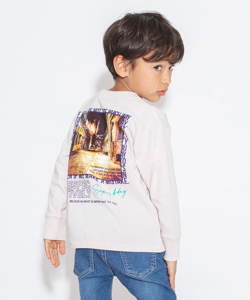 BRANSHES（ブランシェス）の「【bコレ】グラフィック長袖Tシャツ ロンT（Tシャツ/カットソー・キッズ・ホワイト/チャコールグレー/ライトグレー/ブラック/ベージュ/グレー/オフホワイト/オレンジ/ブルーグレー/ラベンダー/カラフル・100/110/120/130/140/150）」の14枚目の写真