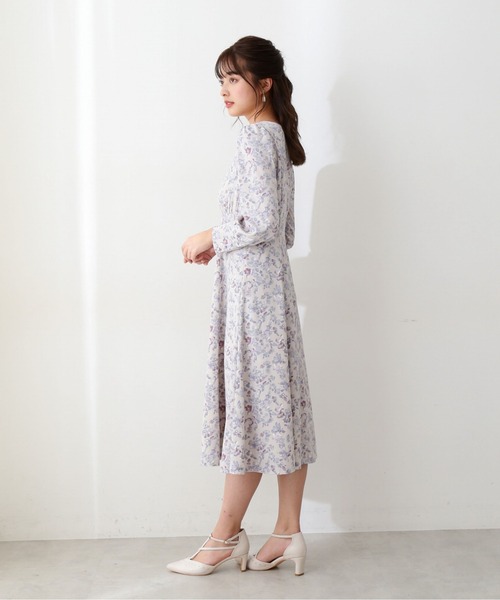 ⭐️まりあ⭐️フラメンコ衣装　ワンピース　ピンクシージョ付き エアリージャガード×水彩フラワープリントラッフルフリル