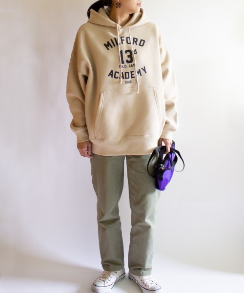 ALL ORDINARIES(オールオーディナリーズ)の「MILFORDビッグプルパーカー(パーカー・レディース・アッシュグレー/ベージュ/ネイビー・M)」の11枚目の写真