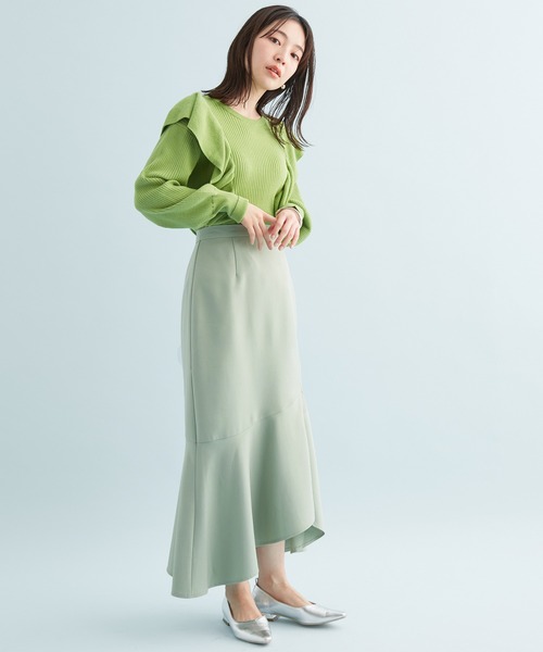 VIS（ビス）の「カルゼマーメイドスカート（スカート・レディース・ブラック/ベージュ/ライトグリーン・S/M）」の4枚目の写真