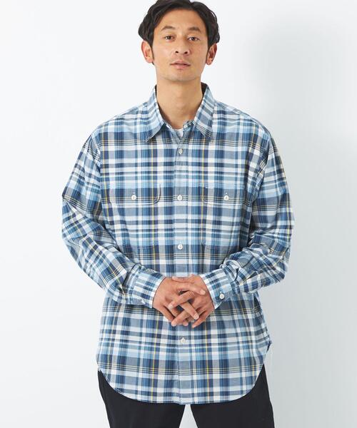 green label relaxing（グリーンレーベルリラクシング）の「マドラスチェック ワークシャツ（シャツ/ブラウス・メンズ・ライトブルー/イエロー・S/M/L/XL）」の2枚目の写真