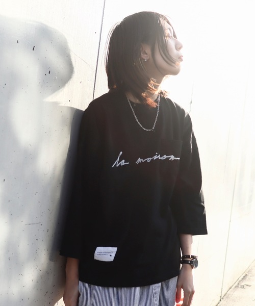 rovtski（ロフトスキー）の「SHARE ROOMS ROOM T LA MAISON/シェアルームス オーバーサイズ ルームTシャツ（Tシャツ/カットソー・メンズ・ブラック/ネイビー/オフホワイト・FREE）」の3枚目の写真