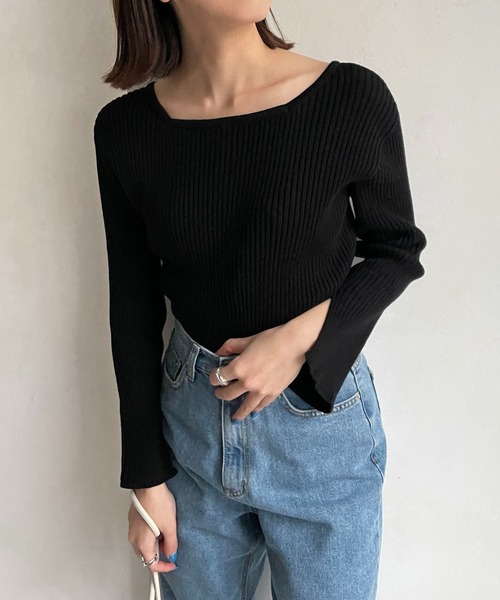 CAPRICIEUX LE'MAGE(カプリシューレマージュ)の「コットンリブ2WAYカーディガン(カーディガン/ボレロ・レディース・ブラック/オフホワイト/ホワイト系その他/イエロー系その他・FREE)」の1枚目の写真