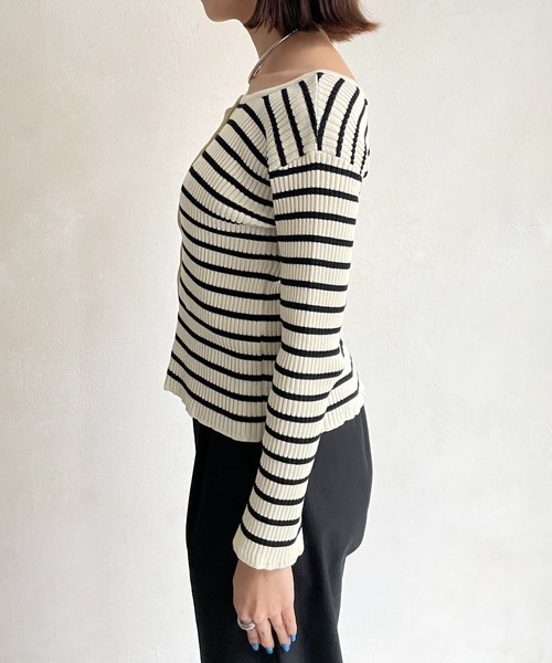 CAPRICIEUX LE'MAGE(カプリシューレマージュ)の「コットンリブ2WAYカーディガン(カーディガン/ボレロ・レディース・ブラック/オフホワイト/ホワイト系その他/イエロー系その他・FREE)」の15枚目の写真