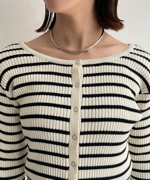 CAPRICIEUX LE'MAGE(カプリシューレマージュ)の「コットンリブ2WAYカーディガン(カーディガン/ボレロ・レディース・ブラック/オフホワイト/ホワイト系その他/イエロー系その他・FREE)」の18枚目の写真